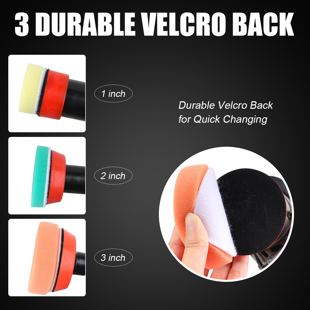 AUTIWOZ Mini Buffer Polisher, Car Polisher Waxer, 600W Rotary Polisher Machine with 33Pcs Polishing Kit, with 1" /2" /3" Base Pads M14 Thread Extension Shaft for Car Boat Sanding Polishing and Waxing