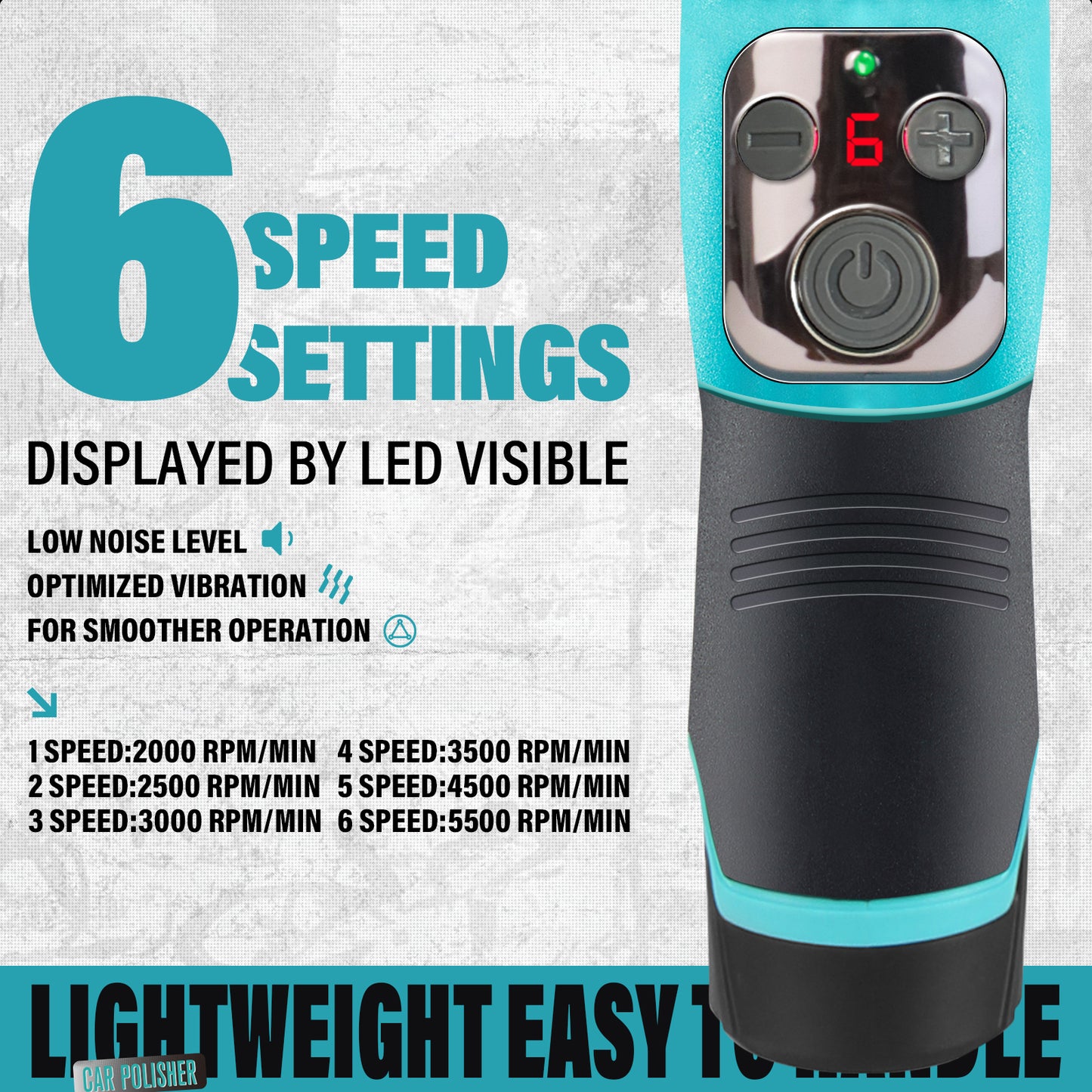 AUTIWOZ Cordless Mini Polisher, Micro Scratch Remover Buffer Polisher, 1/2/3 Inch 12mm Orbital/Rotary Mini Motorcycle Polisher for Car Detailing, 6 Speeds 2Pcs 2000mAh Li-Ion Batteries